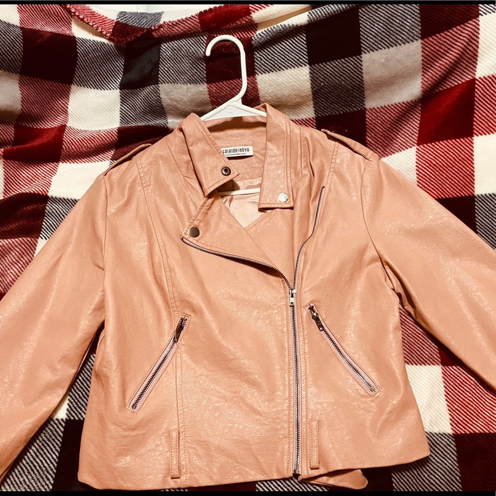 Pink leather jacket